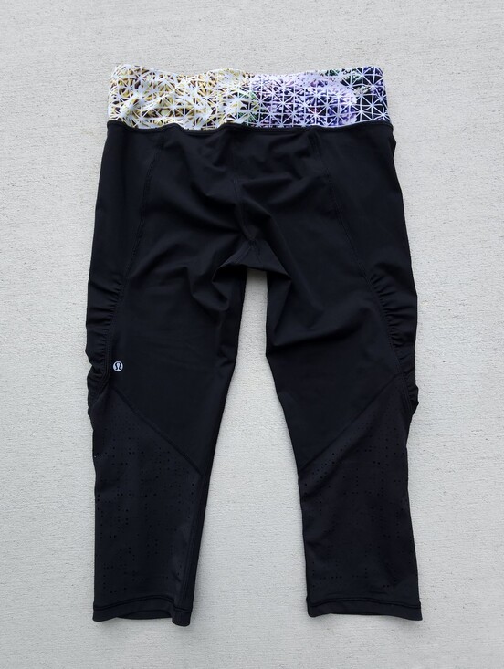 lululemon athletica Pants - Lululemon Run For Your Life Capri Black Leggings Crop Size 8 Vent Hidden Pockets